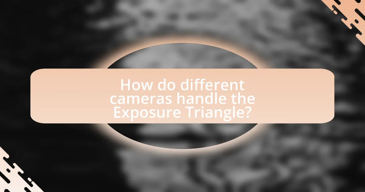 How do different cameras handle the Exposure Triangle?
