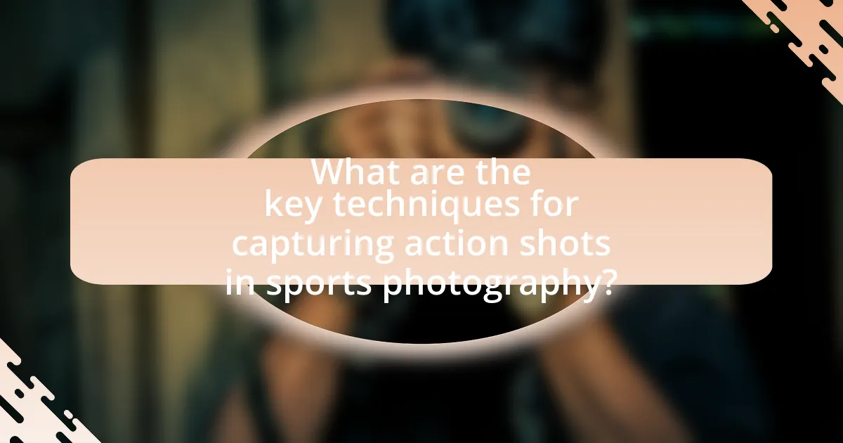 What are the key techniques for capturing action shots in sports photography?