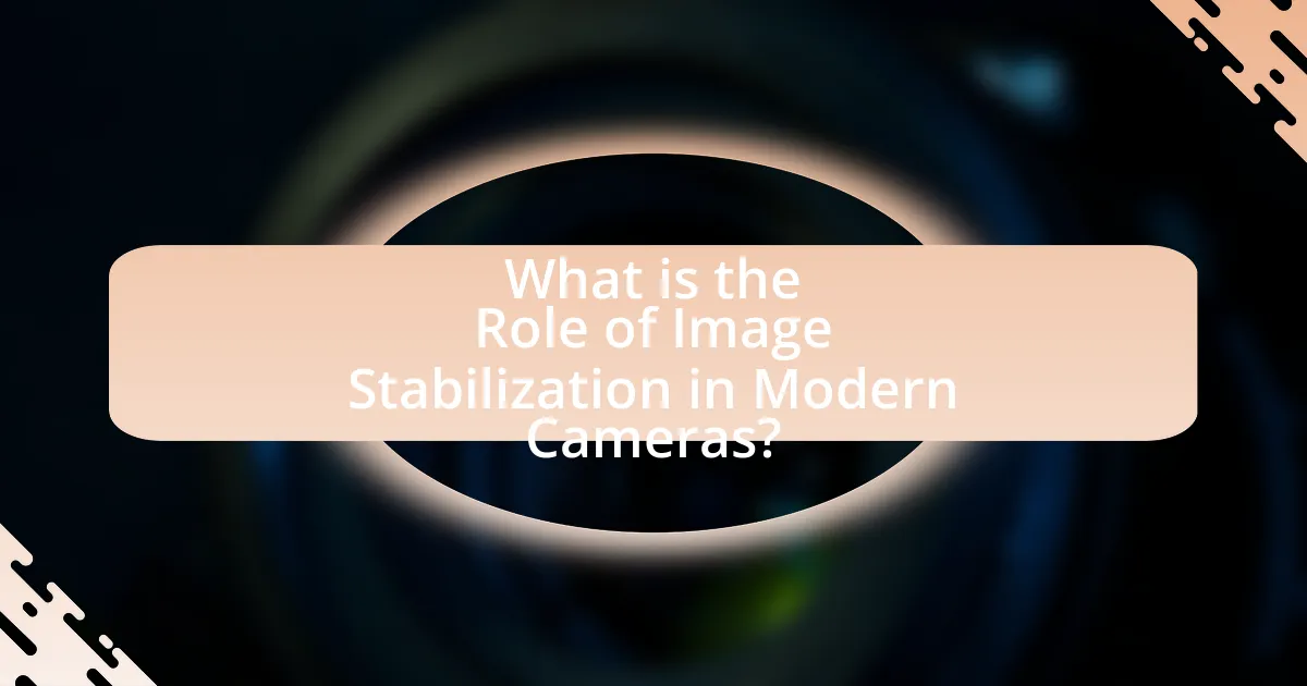 What is the Role of Image Stabilization in Modern Cameras?
