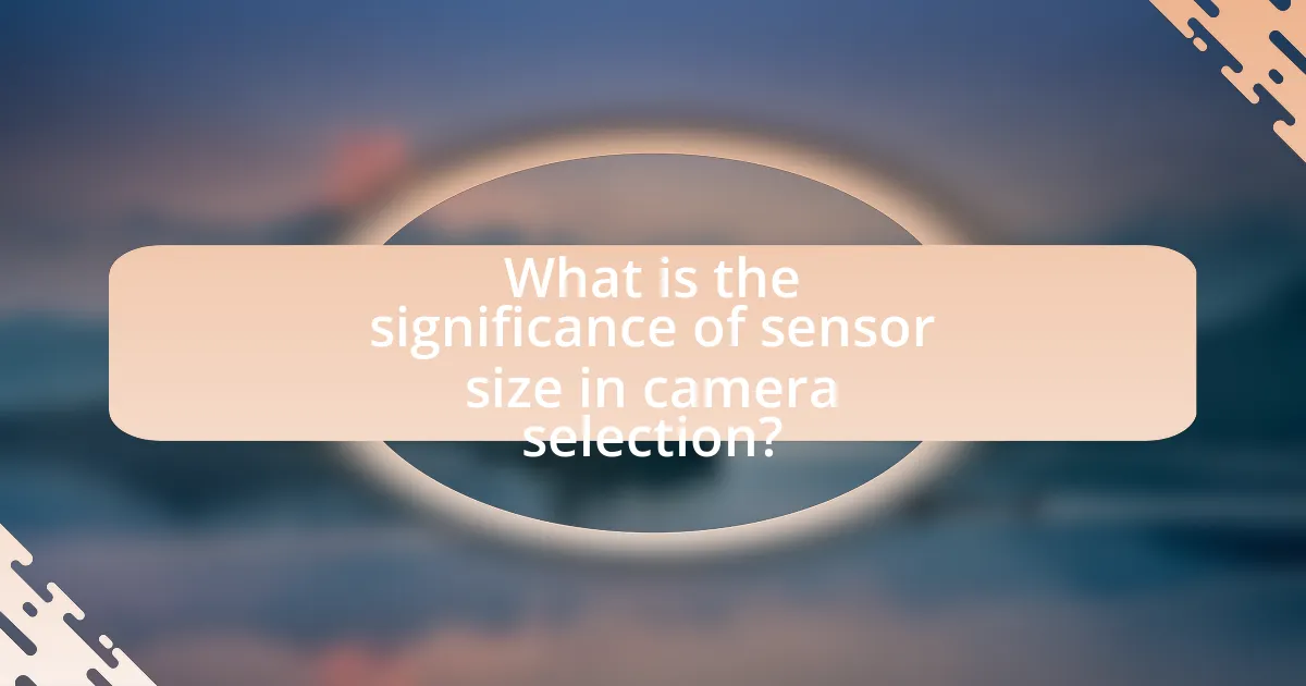 What is the significance of sensor size in camera selection?