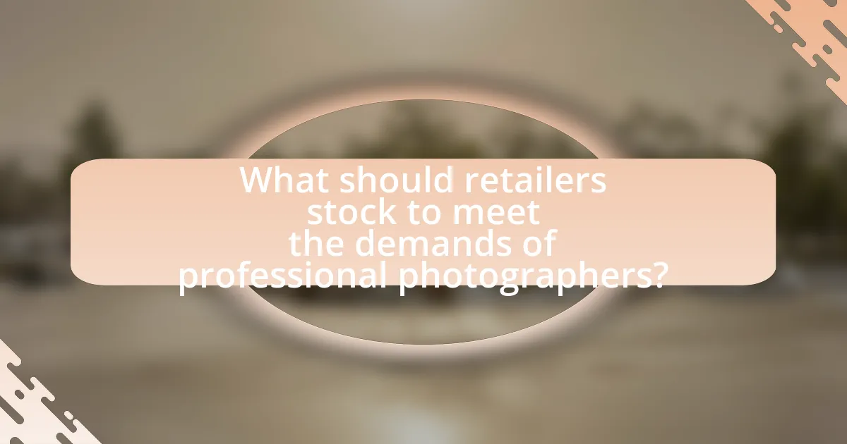 What should retailers stock to meet the demands of professional photographers?