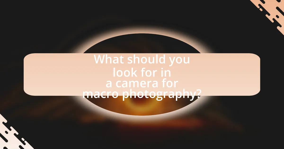 What should you look for in a camera for macro photography?